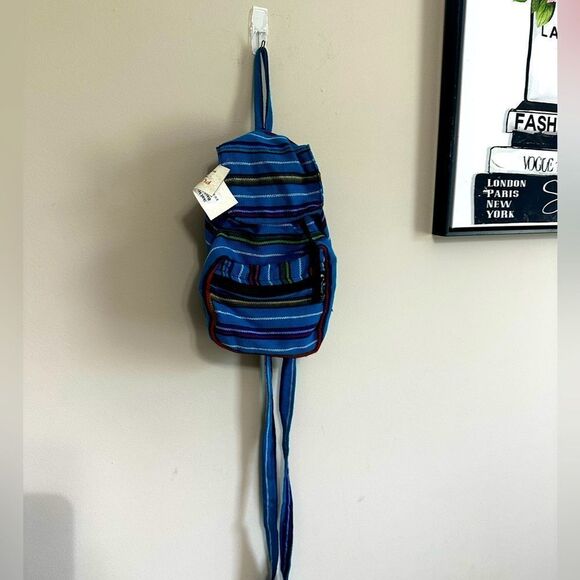 NWT Pura Vida Worldly Art Ikat Mini Cotton Backpack Guatemala - Picture 1 of 7